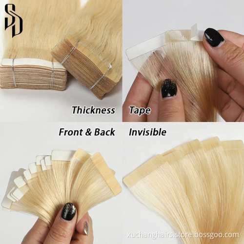 Wholesale invisible tape hair mini flower real hair extension vendors 4c tape in extensions hair extension packaging